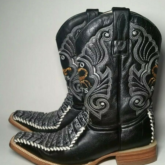 Soto cowboy boots black buckstich W9.M7 scorpion - Picture 2 of 7